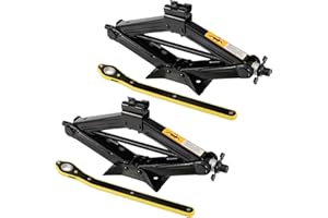 ZEONHAK 2 Pack Car Scissor Jack, 1.5 Tons 3307 Lbs Capacity Heavy Duty Car Jack with Ratchet Wrench, Portable Tire Jack for C