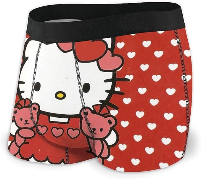 Amazon メンズボクサーパンツ メンズコットンボクサーパンツトランクス漫画ハローキティメンズボクサーブリーフs Xxlプリントパンツデザイン超柔らかく快適で通気性と弾力性のある黒 ボクサー 通販