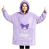 Hello Kitty Sanrio Blanket Hoodie Girls Teens, Kawaii Oversized Fleece Wearable Blanket with Plush Loungewear Gifts for Girls