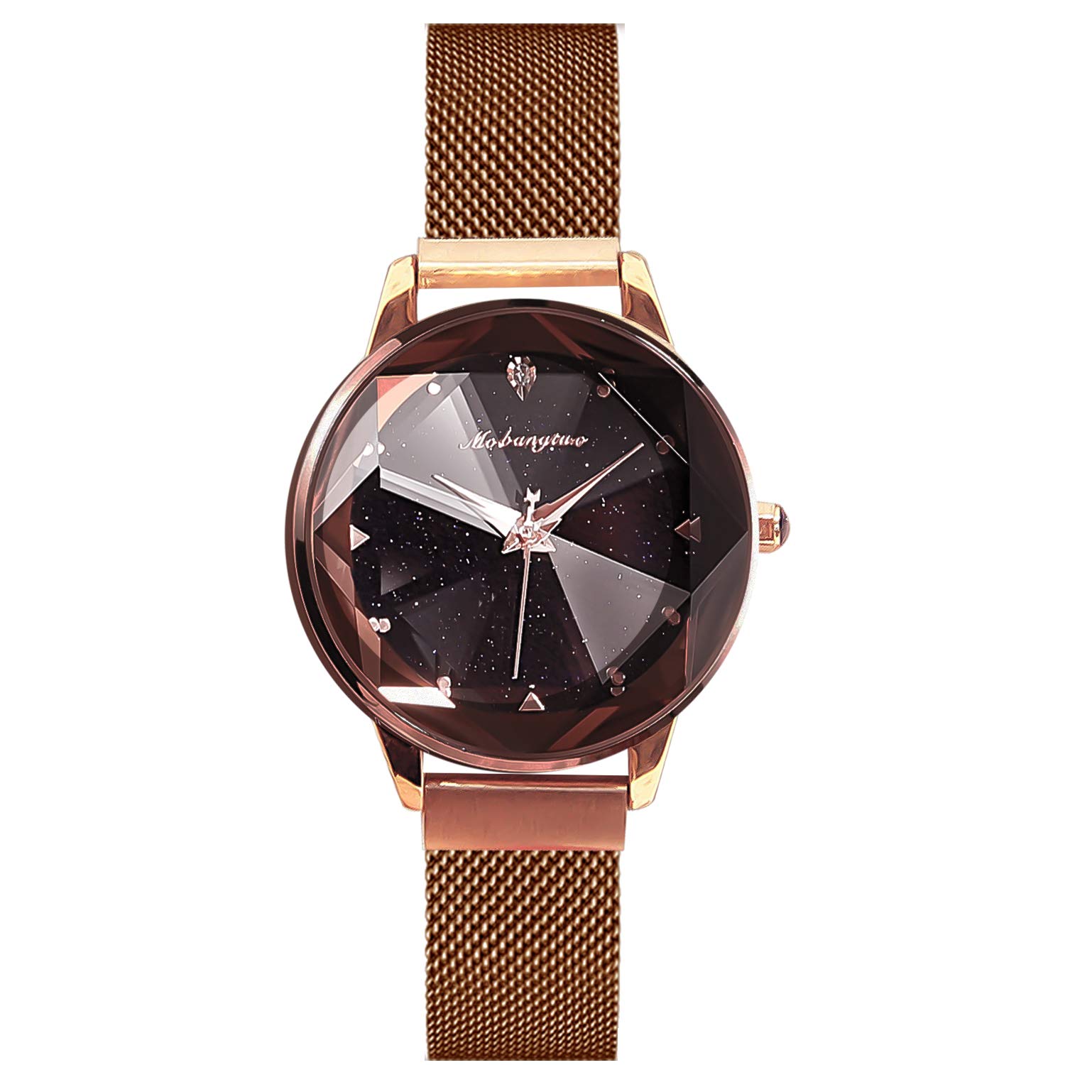 RORIOS Women Watches Ladies Wristwatch Mesh Band Shining Starry Sky Dial Easily Use Watches Fashion Dress Watches for Ladies Girls