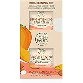 Petal Fresh Pure Mango & Almond Oil Brightening Body Scrub & Body Butter Set, Exfoliate and Hydrate, Promotes Collagen, For All Skin Types, Vegan and Cruelty Free, 16 oz and 8 oz – MADE IN USA