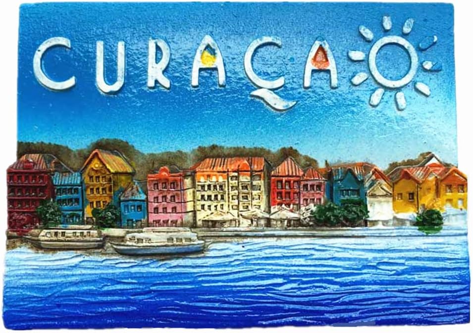 Jian Ai Craft Famous Curacao Netherlands Refrigerator Magnet 3D polyresin Refrigerator Magnet,Home and Kitchen Decoration,Famous Souvenir Gift,Promotion Gift