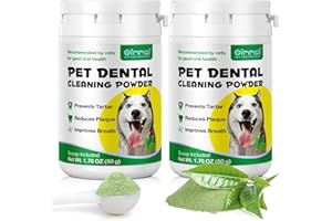 AKARENI 2 Pack Dog Teeth Cleaning Powder, Dog Breath Freshener, Dental Powder for Dogs Teeth with Probiotics Help Reduce Bad Breath, Plaque Tartar Remover, Dog Dental Powder for Small, Medium, Large Dogs 50g