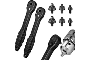 Otoolling 2 in 1 Drill Chuck Ratchet Spanner 2025 Universal Chuck Key Replacement Tool 2 in 1 Ratchet Drill Key Wrench Compatible with Most Electric Drills and Power Tools(2 Pcs)