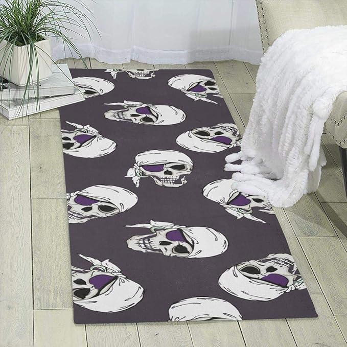 Pirates Skulls Carpet 70''x 24'' Runner Rug Kids Rugs Area