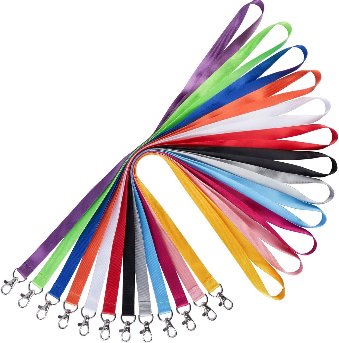 YOUOWO Lanyards 12 Pack Neck Office Lanyard 12 Colors White Blue Black Apple Green red Pink lanyards
