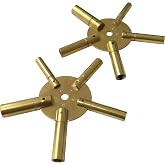 Jewellers Tools 2-10 &amp; 3-11 Clock Key Set: Winged Brass Spider Star Pair - Odd &amp; Even (110)