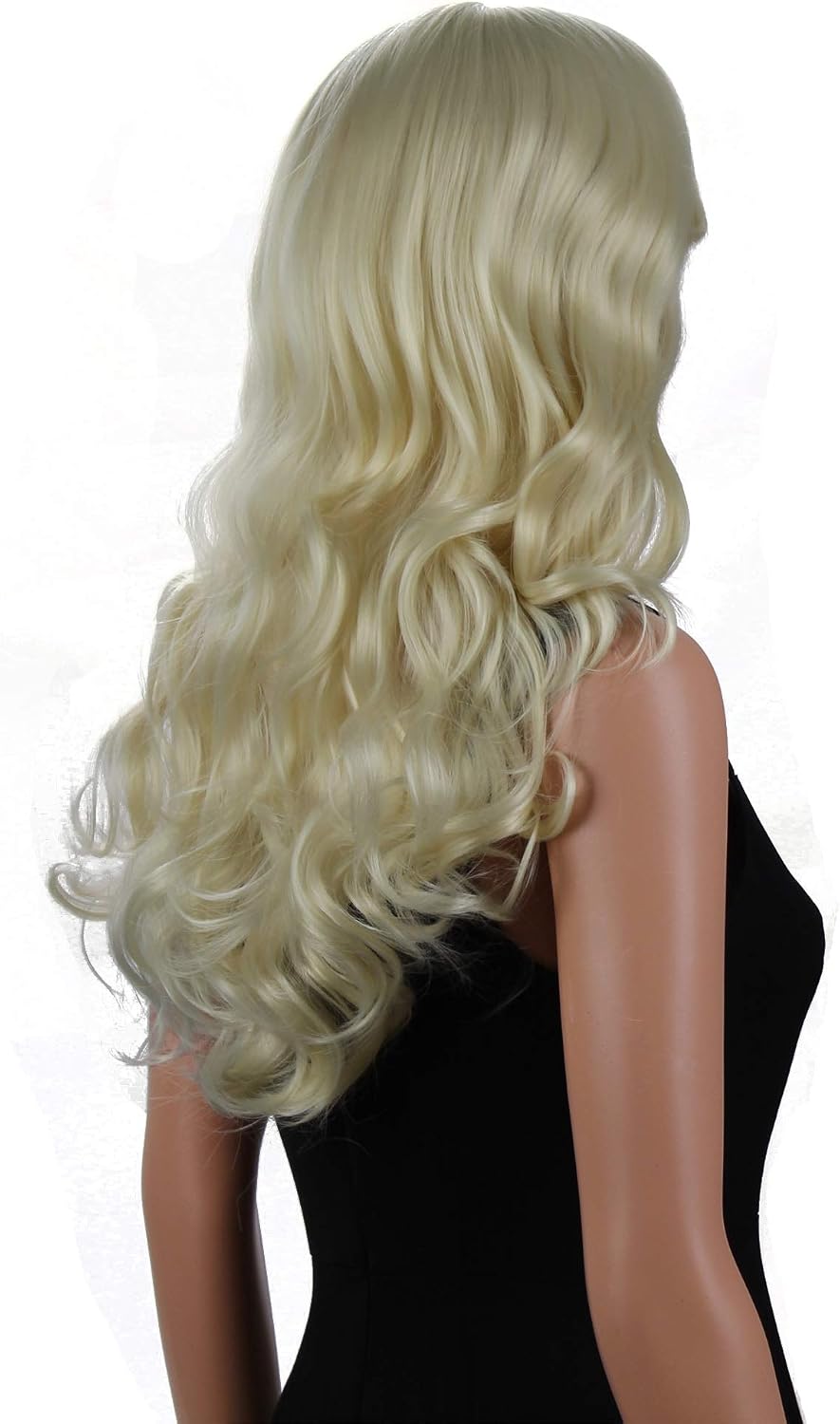 OKVGO Light Blonde Fashion Natural Full Long Curl Wig for Women Cosplay Party and Ladies Daily Use, 28 Inch (Pack of 1) - Image 4