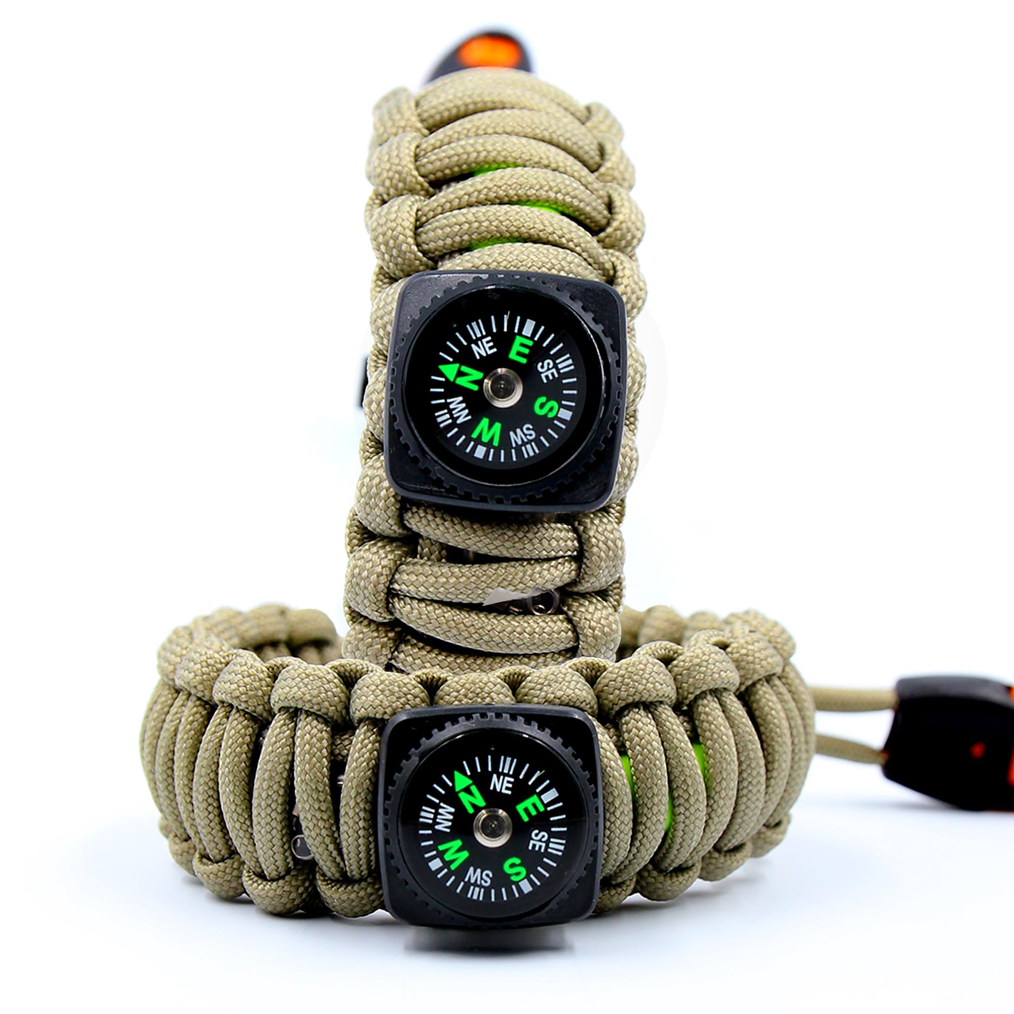 Outdoor/Fishing Survival Bracelet - Multi-function Fishing Survival Kit with Fishing Line, Weights, Floats, Hooks, Safety Pins, Swivels and Alcohol Pad