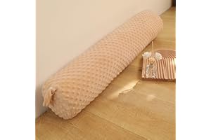 Eoieov Round Neck Bolster Pillows Short Body Pillow for Legs Waist Plush Cervical Support Cushion for Sleeping for Adults Side/Back Sleeper,Khaki,24 in