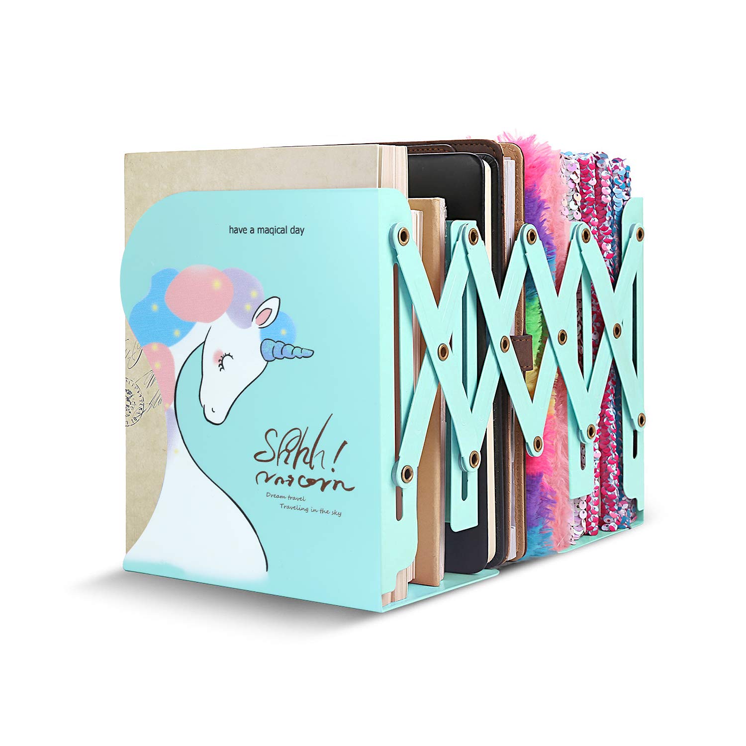 Buy VAlinks Adjustable Bookends for Kids, Folding Cartoon Student Metal