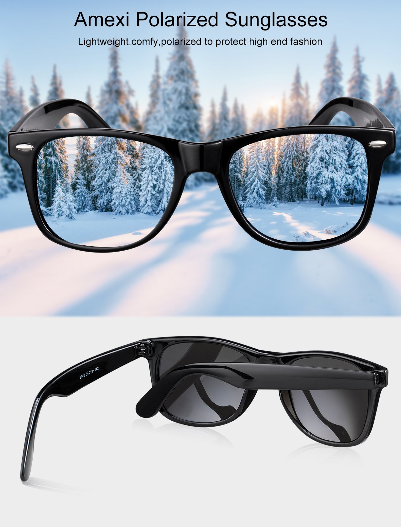 Herren Sonnenbrille Polarisierte UV400 sonnenbrille herren verspiegelt Schutz Unisex Sonnenbrille schwarz blaue Linse (blau)