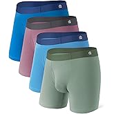 DAVID ARCHY Men’s Seamless Underwear, Rayon Made from Bamboo, Breathable Moisture-Wicking Comfort Pouch, 4 Pack
