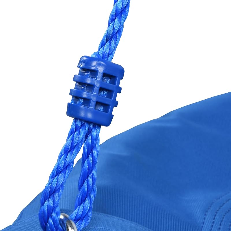 Baloiço Relaxdays Nest, Redondo, Pegas Almofadadas, para crianças, Ajustáveis, Exterior, Ø: 100 cm, até 100 kg, Azul