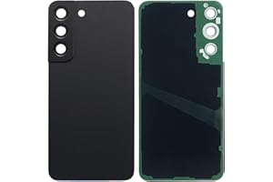 NuFix Back Glass Replacement for Samsung S22 Battery Door Panel Housing with Camera Lens for Galaxy SM-S901 (Black)