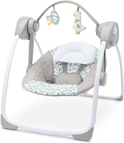 Ingenuity Portable Swing 2 Go Endless Bloom 6 Speeds 10 Melodies 2 Toys