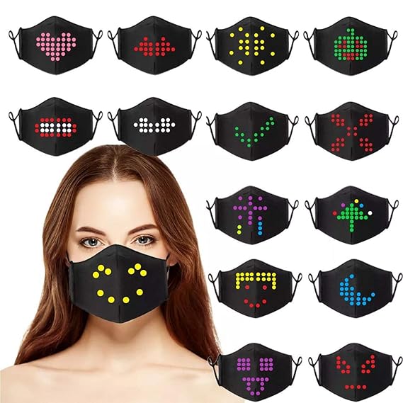 Buy LITT TECH LED Face Mask, Voice Activated Light Up Smart Mask, Cool