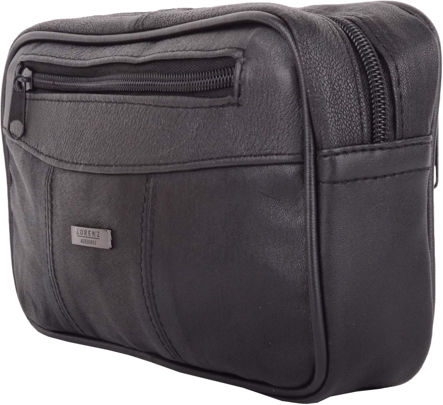 Valita Soft Nappa Leather Mulit Functional Travel Holiday Document Clutch Bag with Wrist Strap, Black - Image 5