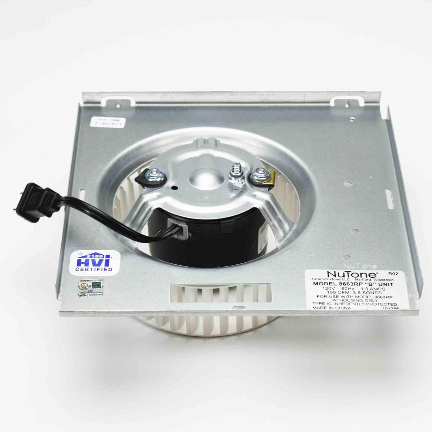 Nutone Motor (8663RP) Assembly # 97017705 1550 RPM; 1.2 amps, 115 volts - Electric Fan Motors - 