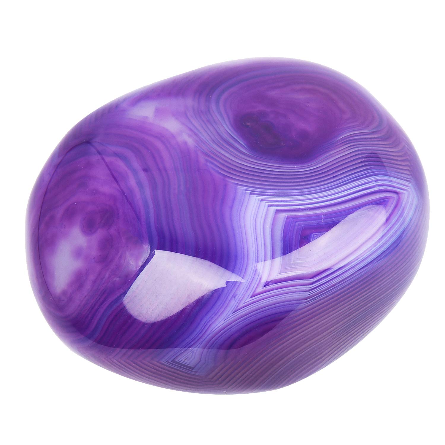 June&Ann Purple Agate Palm Stones, Healing Gemstone Therapy Worry Crystal Stones for Meditation Chakra Balancing Collection, Irregular Shape