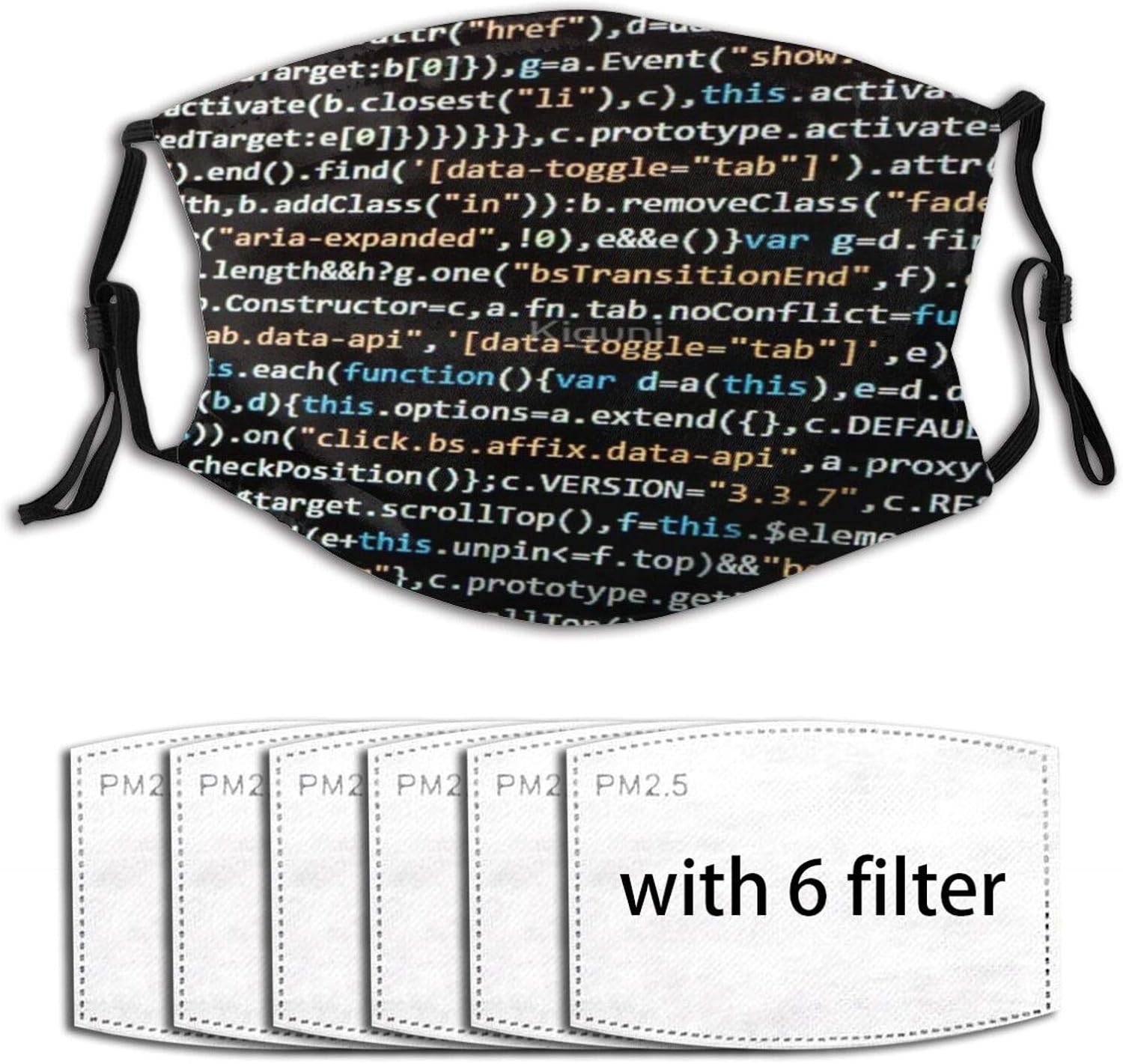 Programming Language Unisex Reusable Face Mask with Filters, Adjustable