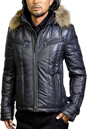Amazon ダウンジャケット 本革 メンズ レザーダウンジャケット レザージャケット 革ジャン メンズ Usa15nav コート ジャケット 通販