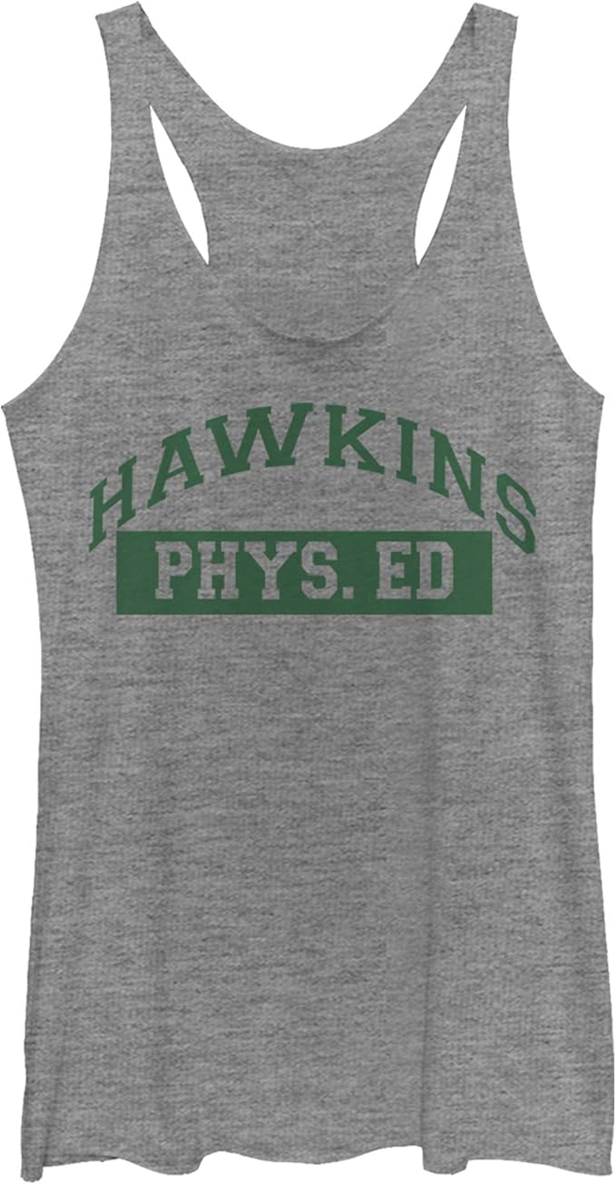 Amazon.com: Women's Stranger Things Hawkins PHYS. Ed Costume Racerback Tank Top: Clothing
