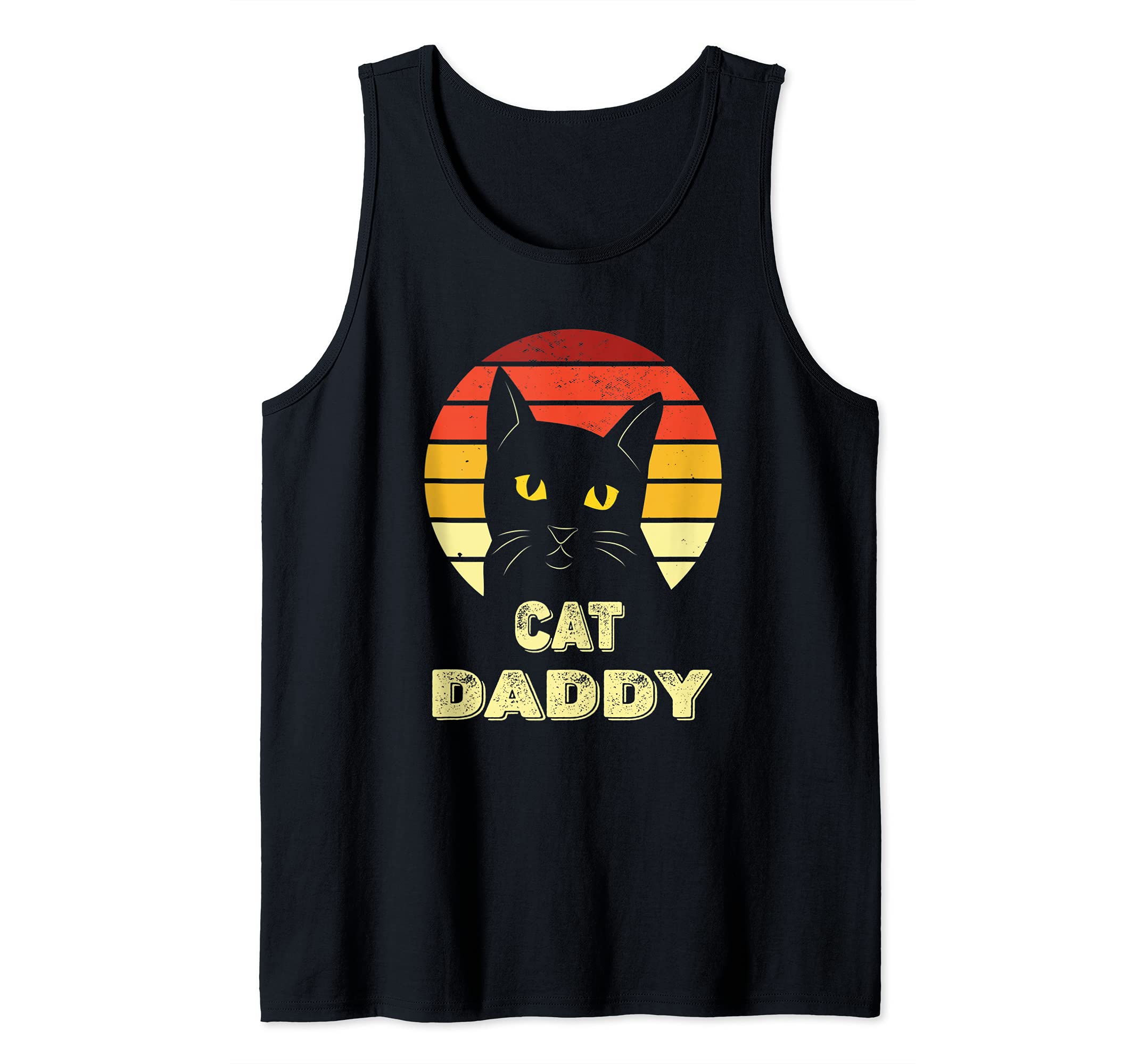 Vintage Cat Daddy Retro Distressed Cat Dad Fathers Tank Top