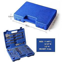 BHTOP 17 Pcs SDS Plus Rotary Hammer Drill Bits and