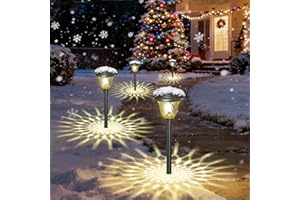 Beau Jardin 8 Pack Solar Pathway Lights Outdoor Solar Powered Light Waterproof Glass High Lumen for Garden Landscape Path Yard Walkway Patio Driveway Outside White Color Changing Black