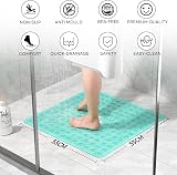XIYUNTE Shower Mat Non Slip 53x53cm Anti Mould Clear Green view 2