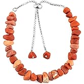 GEMSPLACE Natural Mexican Fire Opal Raw Bolo Bracelet, Rough Stones, Silver Plated, Chakra Healing Crystals, Adjustable Slider, Women Jewelry, Weight Approx 50 to 60 Carats Stone Size Approx 5 to 10mm