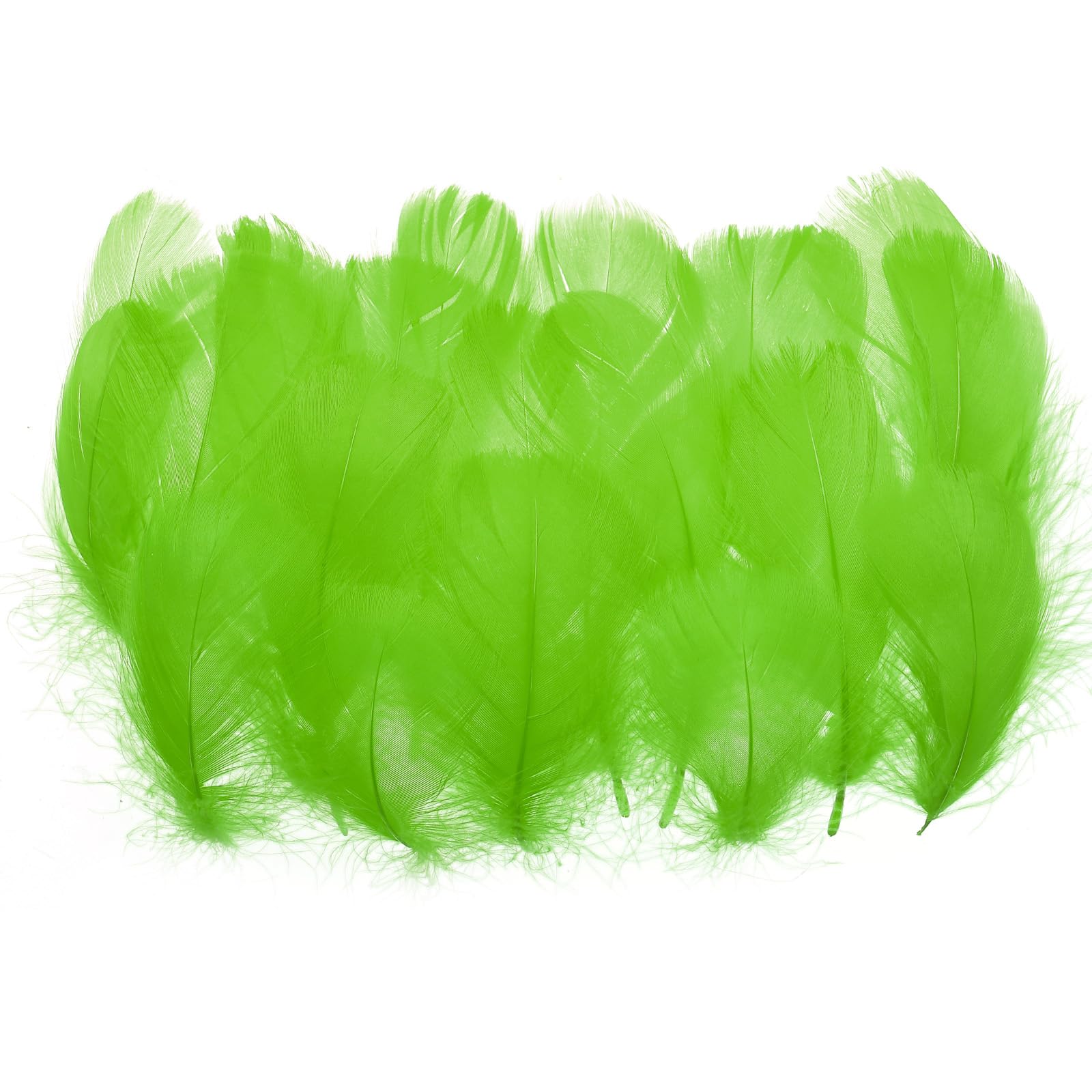 PATIKIL Colorful Feathers 3-5inch, 300pcs Goose Feathers Bulk for Crafts DIY, Wedding Home Party Decorations Dream Catcher, Lime Green