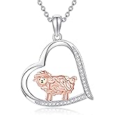 JERWLI Cute Animal Gifts Sterling Silver Panda/Red Panda/Bunny Necklace Cute Animal Pendant Jewelry for Women Girls Gifts