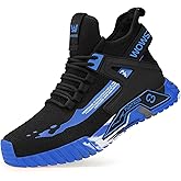 WOWSTICK Lightweight Work Safety Steel Toe Sneakers, Slip Resistant Breathable Light Construction Tennis Shoes