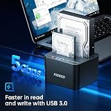 FIDECO Dual Bay USB 3.0 SATA HDD SSD Docking Station Offline Clone 32TB view 2