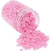 Mandala Crafts 8mm Light Pink Heishi Beads – 1500 Flat Polymer Clay Disc Beads for Adult Jewelry Making Round Spacers, Necklaces and Bracelet Making