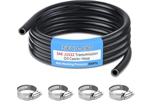 Boltigen 3/8 ID Transmission Oil Cooler Hose, 10FT Transmission Cooler Line for Power Steering, Hydraulic Systems, 300PSI Power Steering Hose, SAE J1532 (3/8''-10FT)