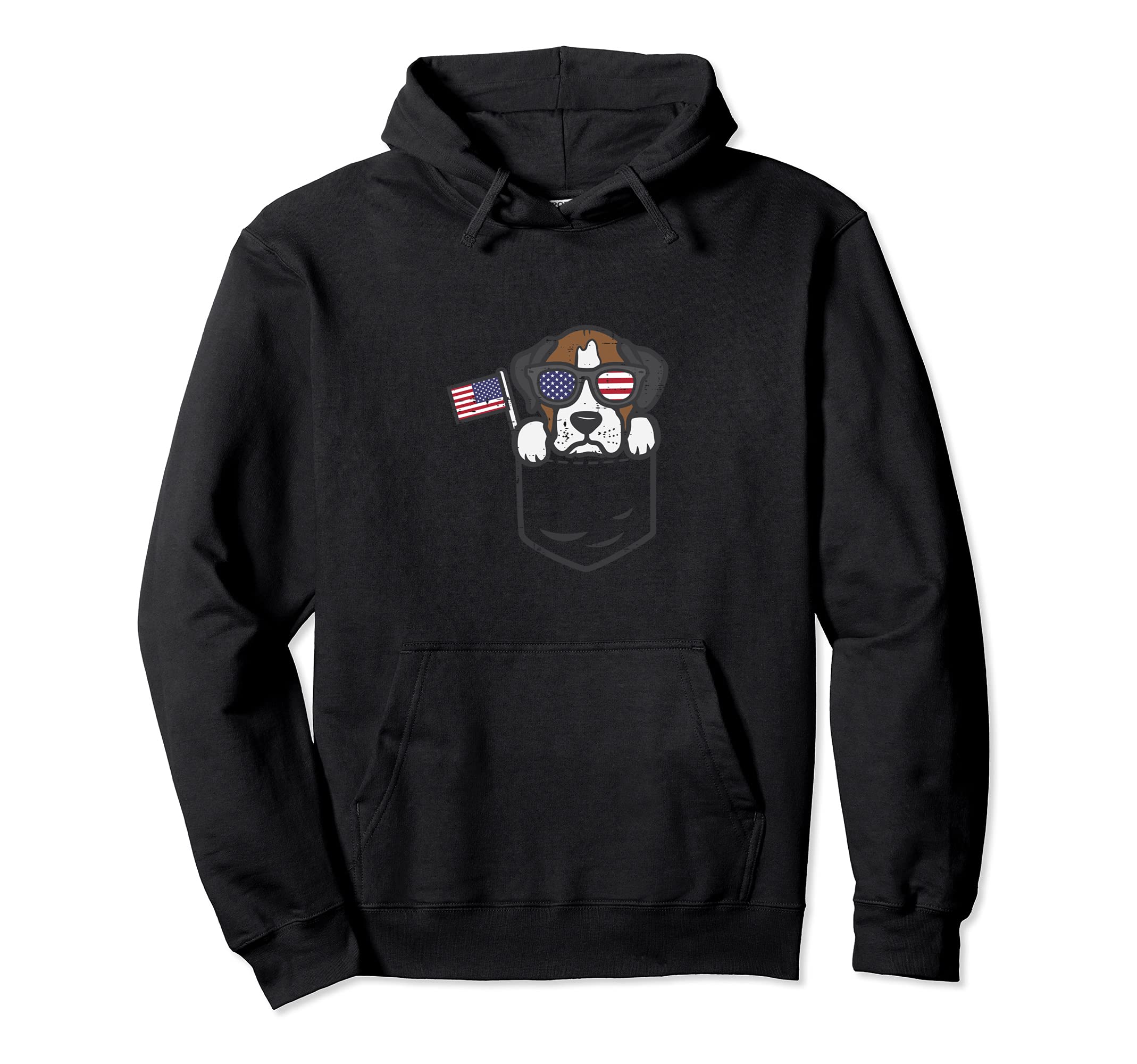 Boxer Dog Pocket Cute American USA 4th Of July Fourth Dog Pullover Hoodie