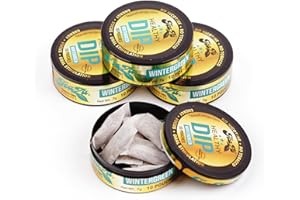 TeaZa Herbal Energy Pouches Wintergreen with Caffeine, Smokeless Alternative Pucks Nicotine Free and Tobacco Free Herbal Snuff, Great Tasting & Refreshing Tobacco Alternative (4 Pack)