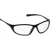 Galeton 11028 Spyder Safety Glasses, Anti-Fog, Anti- Scratch Lenses, Full Black Frame/Clear