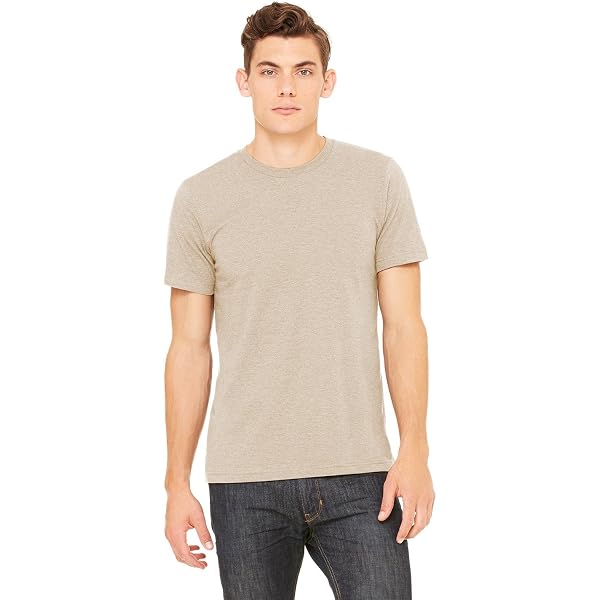 Bella+Canvas Unisex Shoulder Taping Jersey T-Shirt, Hthr Tan, XXXX