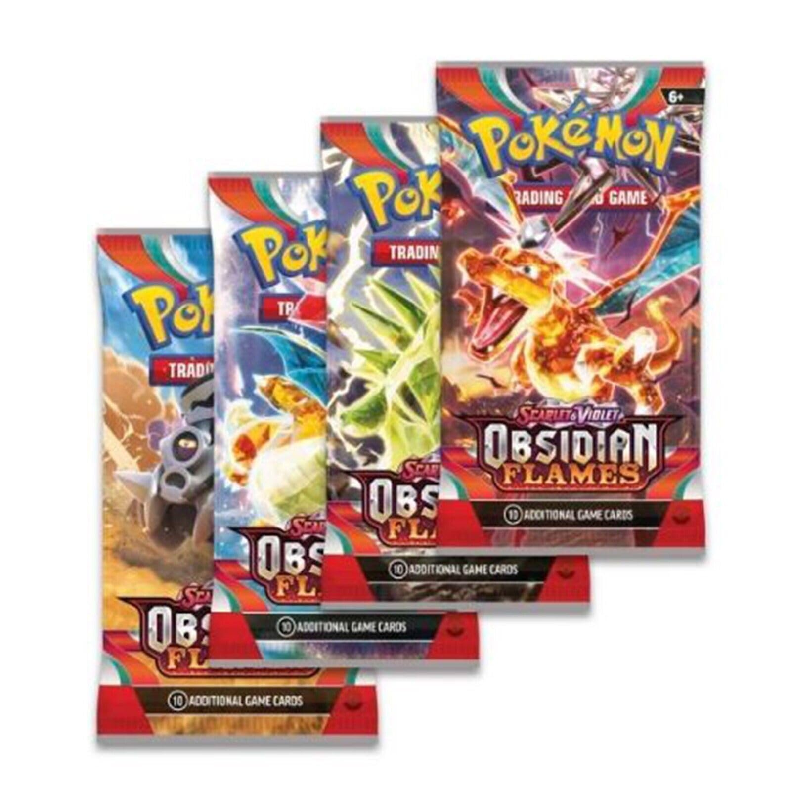 Pokémon TCG: Obsidian Flames - Scarlet And Violet - Booster Packs x 4 | Pokemon Obsidian Flames | Pokemon Scarlet And Violet | Perfect for Fans of Obsidian Flames Booster Box | Titan Authenticated