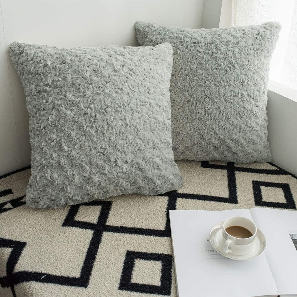 Amazon Com Valea Home Faux Fur Throw Pillow Covers For Couch