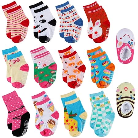 Lictin 14 PCS Kinder Antirutsch Sock Knöchel Söcken Baby ABS Antirutsch Söcken Antirutsch Babysöcken für kinder