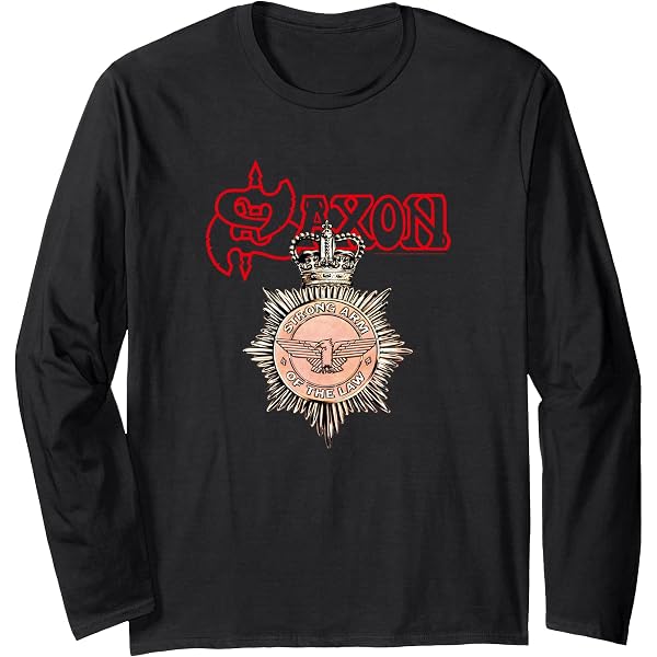 T-shirt Officiel Saxon 'Strong Arm Of The Law' - Noir Avec Impression Dos - Neuf Avec étiquettes
