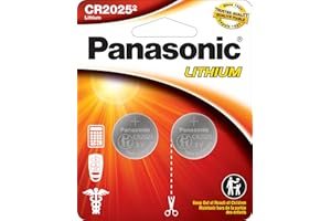 Panasonic CR2025 3.0 Volt Lithium Coin Cell Batteries – 2 Pack