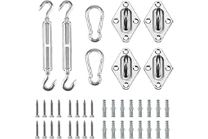 Artpuch Sun Shade Sail Hardware Kit 8 Inch for Rectangle Square Shade Sail Outdoor Installation 304 Stainless Steel