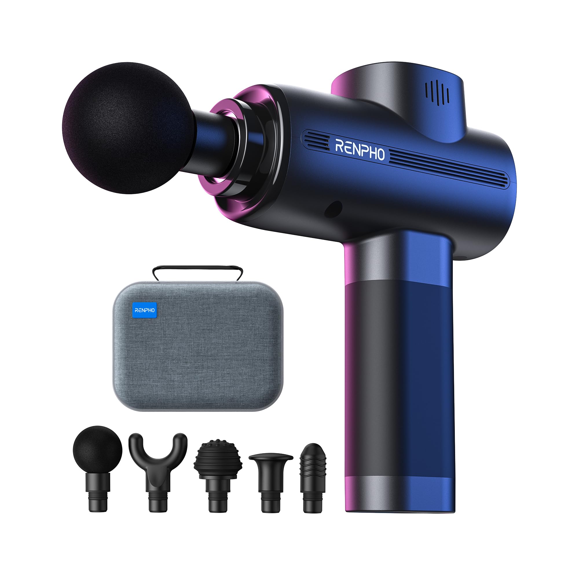 RENPHO Active ハンディガン 筋膜リリースガン レンフォ トータルボディケア 5個ヘッド付属 5段階強力振動 全身リラクゼーション Type-C充電式 3200回/分強振動 静音 軽量 R-C003商品画像