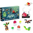 PLUS PLUS Learn to Build Set, Interlocking Mini Building Blocks, 3D Puzzle Construction Stem Toy for Kids - Glow in The Dark Mix, 400 Pieces